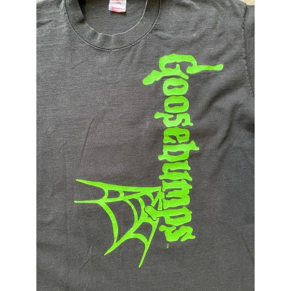 Vintage Goosebumps Box Logo Halloween Horror 90s TV Show Tee FOTL - L